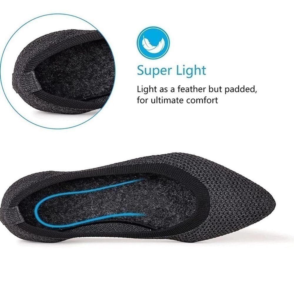 ⭐️FRANK Mully Pointed Toe Ballet Flat Slip On Flat Knit Shoes⭐️ - Picture 3 of 10